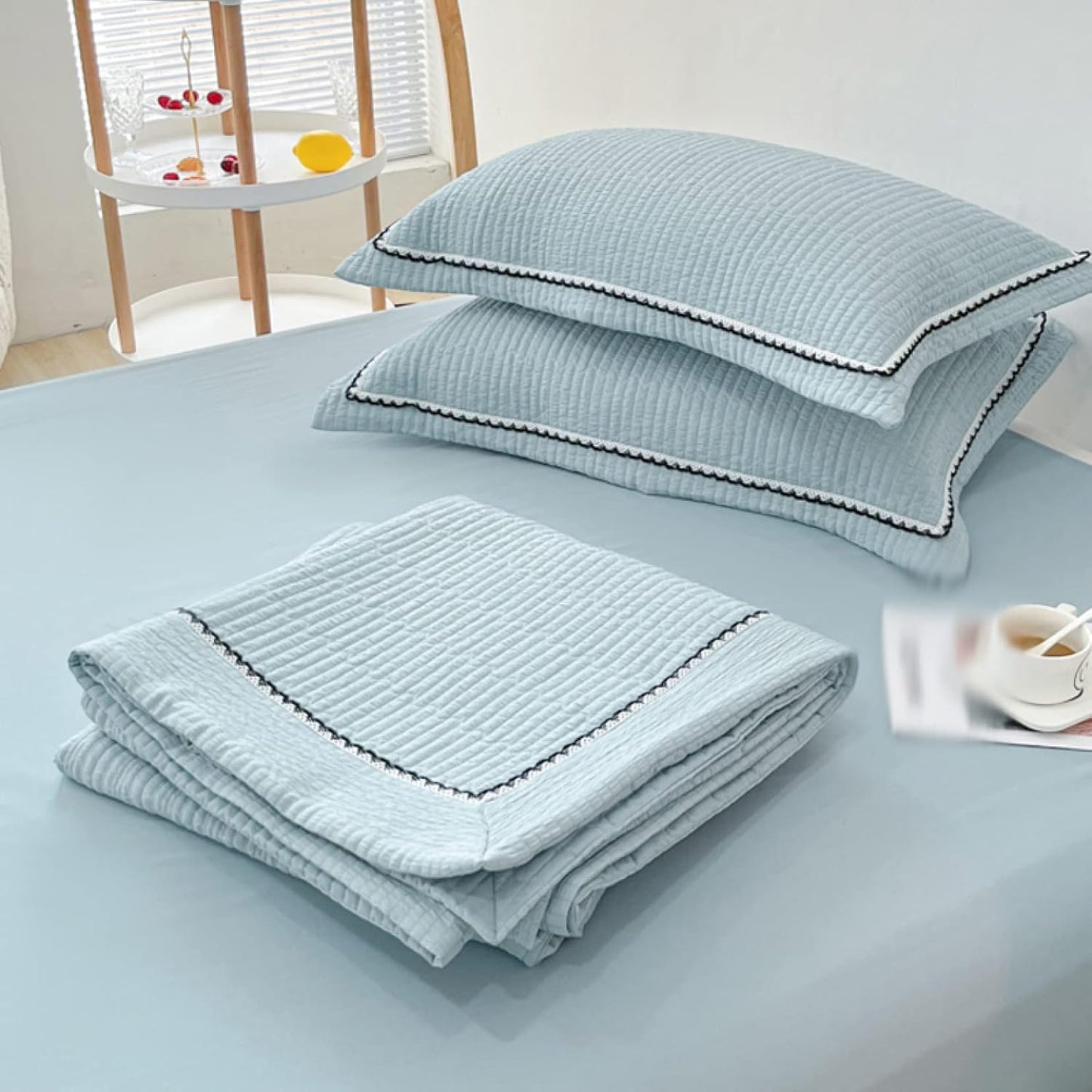 Couette Été - CottonSummerQuilt™ - Bleu - Boutique Chez Soi