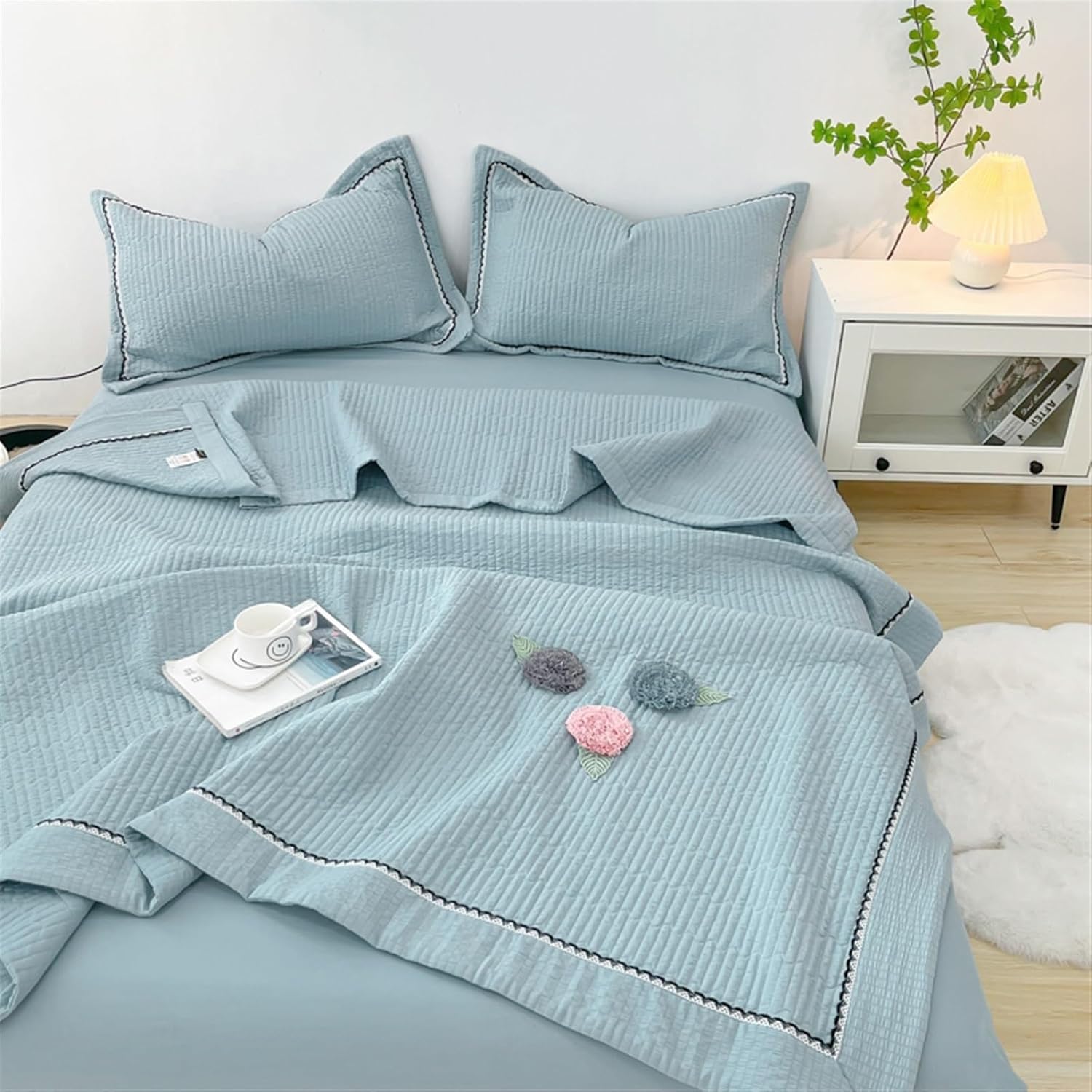 Couette Été - CottonSummerQuilt™ - Bleu - Boutique Chez Soi
