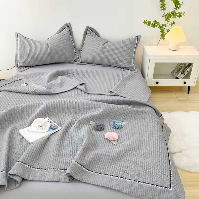 Couette Été - CottonSummerQuilt™ - Gris - Boutique Chez Soi